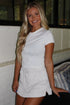 French Terry Drawstring Mini Skort with Pockets